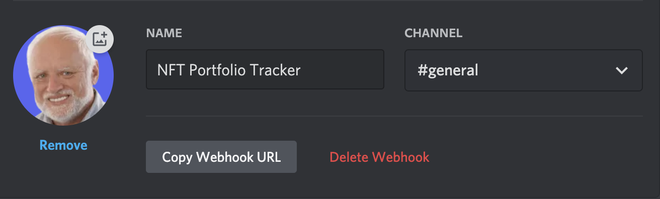 new webhook button