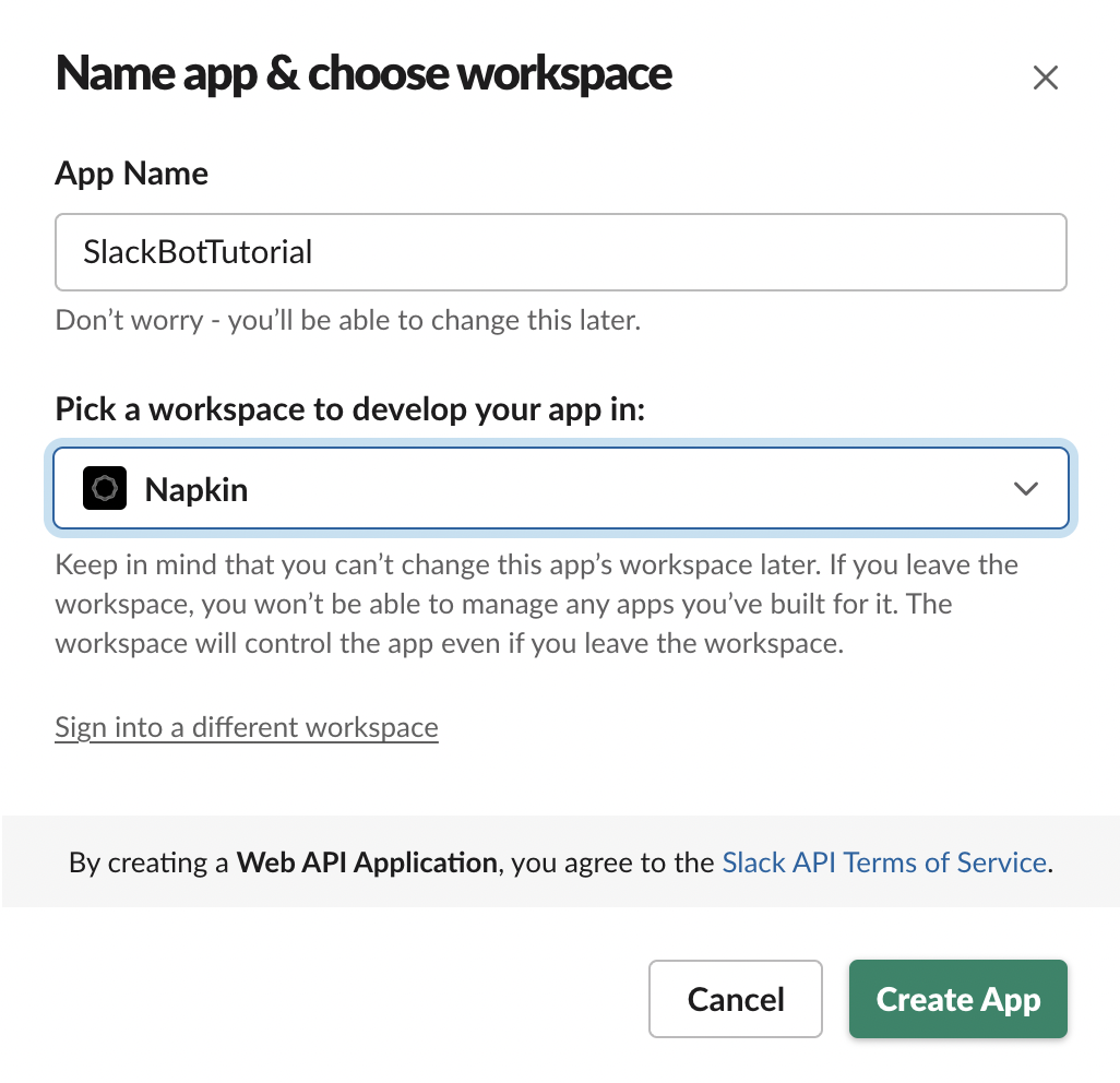 slack workspace select