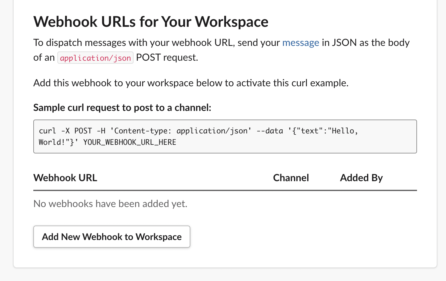 webhook urls list